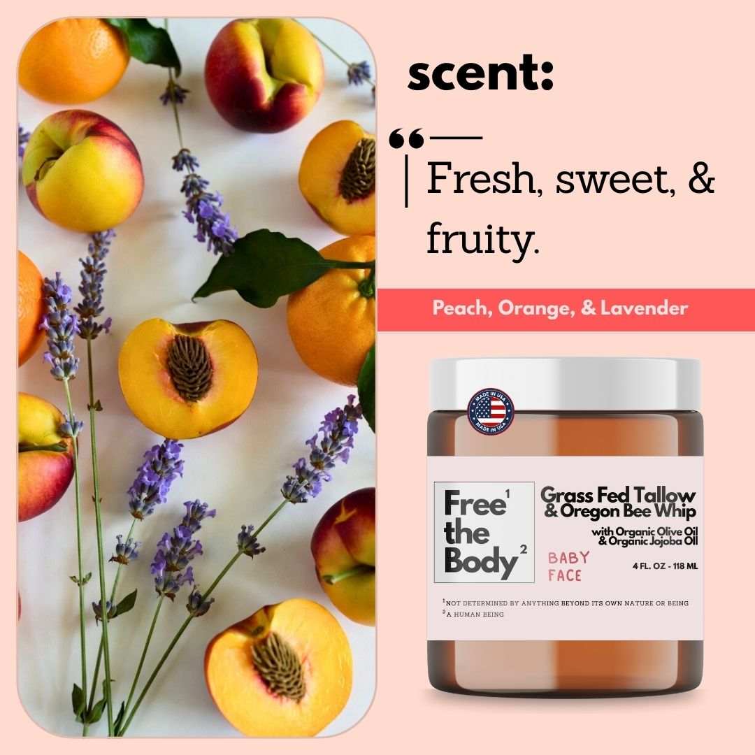 Grass Fed Tallow and Oregon Bee Whipped Balm, Small Batch, 4 oz