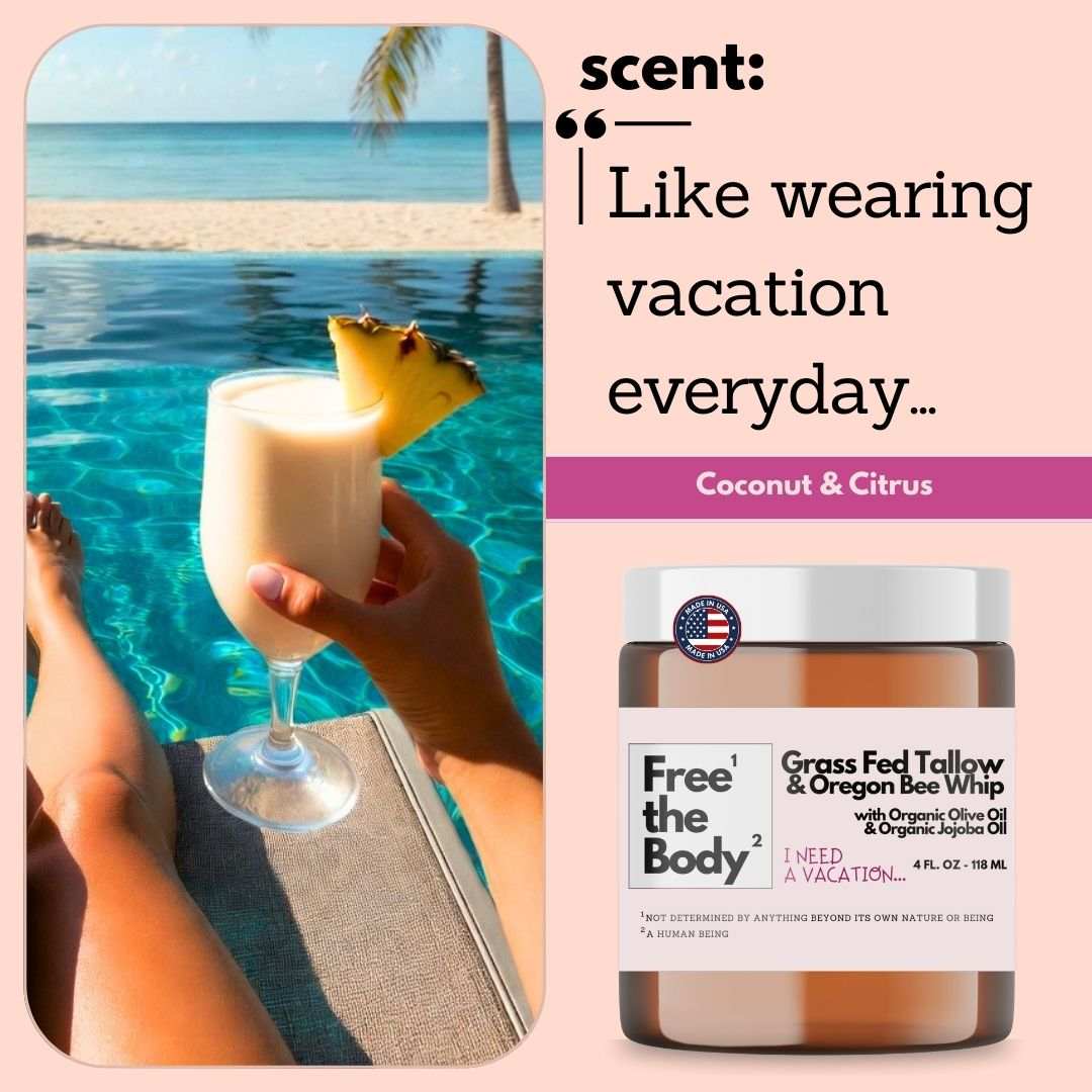 Grass Fed Tallow and Oregon Bee Whipped Balm, Small Batch, 4 oz