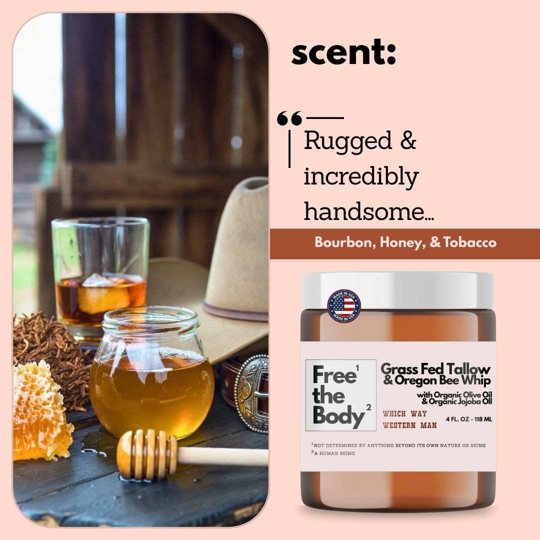 Grass Fed Tallow and Oregon Bee Whipped Balm, Small Batch, 4 oz