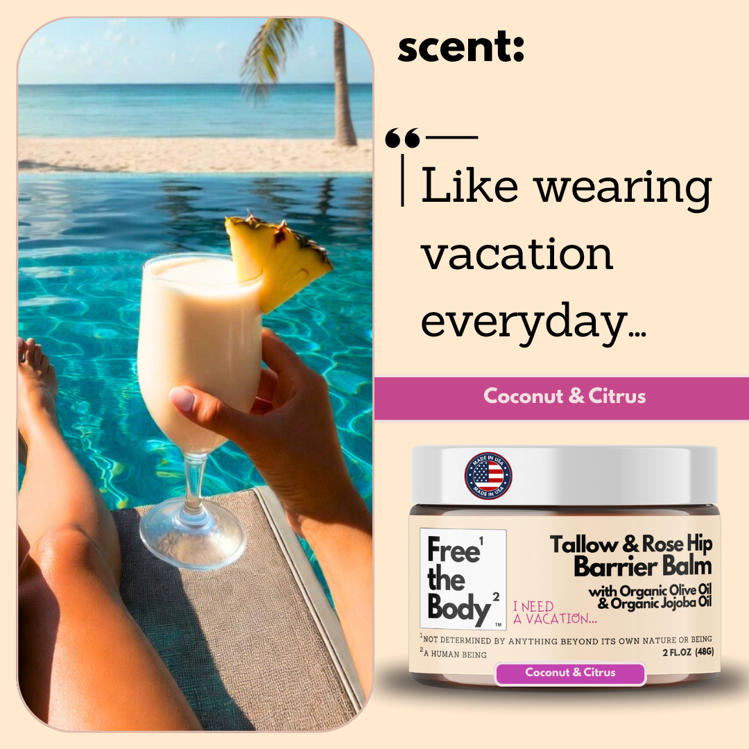 Tallow and Rose Hip Barrier Balm with Beeswax, Small Batch, 2oz