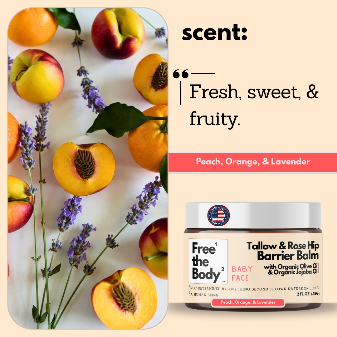 Tallow and Rose Hip Barrier Balm with Beeswax, Small Batch, 2oz